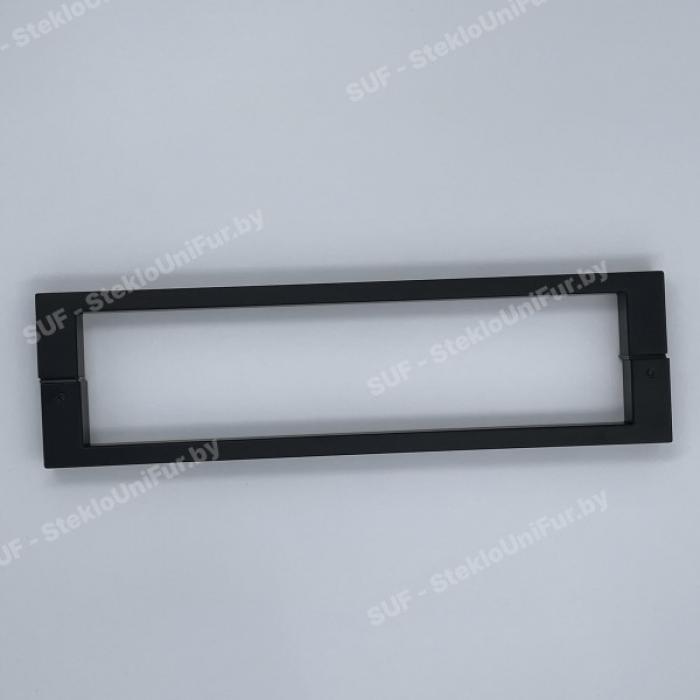 Ручка-скоба двухсторонняя для стеклянной двери 15х30х285. Нержавеющая сталь AISI 304, Цвет Чёрный