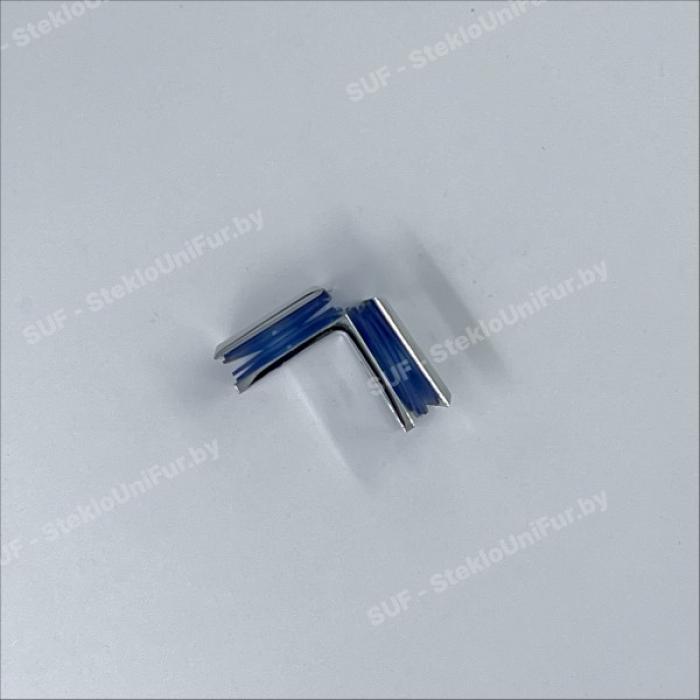 Коннектор 90 гр AISI 304 стекло-стекло. Нержавеющая сталь AISI 304, PSS. Цвет Хром